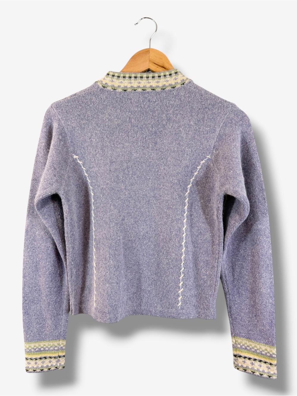 Icelandic Design Quarter Zip Sweater Size S Atlandia 2005 Purple Silk Angora - Picture 9 of 10